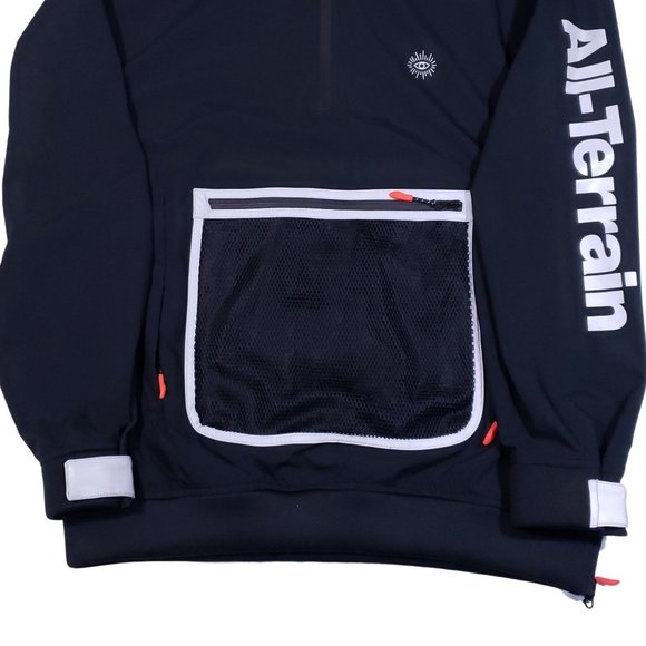 ICNY Sport Reflective Performance Windbreaker All Terrain Navy Orange Mens Large - Picture 4 of 8